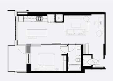  Floor Plan K-1 (One Bedroom)