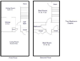 Normandy Hill Apartments Two Bedroom Duplex Floor Plan