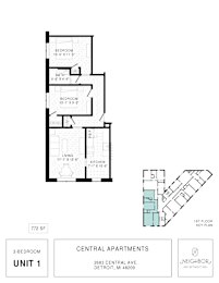  Floor Plan Two Bedroom (B1)
