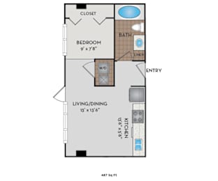 Metro 112 Apartments - Bellevue, WA - Botanica-I floor plan 487 Sq Ft
