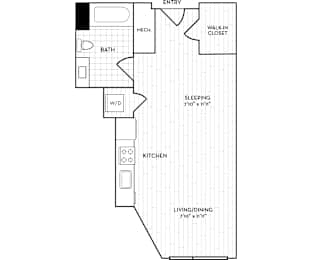 Velo Forest Hills Apartments - S5 Floor Plan 494-511 Sq Ft - Boston, MA Apartments