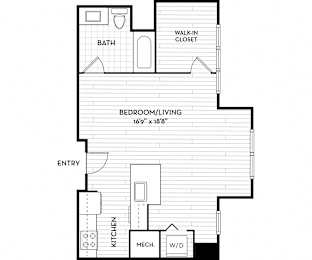 Malden Square Apartments | Malden, MA | 553 Sq Ft Floor Plan