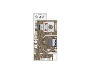 Briley apartments - downtown Matthews, NC - 01S1A Floor Plan 669 SF