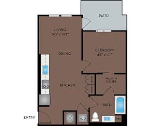 Pace Apartments - South Las Vegas, NV - 11F2 Floor Plan 672 SF