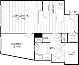 Malden Square Apartments | Malden, MA | 696 Sq Ft Floor Plan