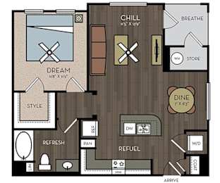Avion on Legacy - Scottsdale, AZ Apartments - A1 Floor Plan 746 SF