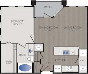 Stoneledge - Grapevine, TX - A3 Floor Plan 774 SF