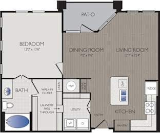 Stoneledge - Grapevine, TX - A4 Floor Plan 774 SF