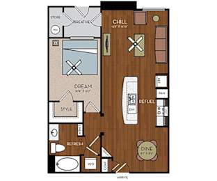 Avion on Legacy - Scottsdale, AZ Apartments - A2 Floor Plan 810 SF