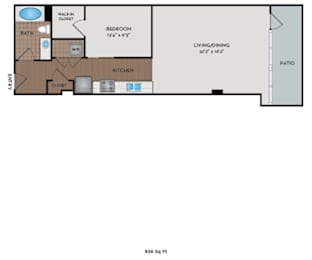 Metro 112 Apartments - Bellevue, WA - Mountain-I floor plan 836 Sq Ft