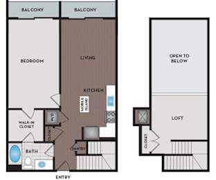 Vinings Lofts and Apartments - Atlanta, GA - A1 Loft Floor Plan