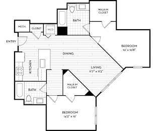 Malden Square Apartments | Malden, MA | 1011 Sq Ft Floor Plan