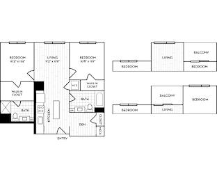 Velo Forest Hills Apartments - B7 Floor Plan 1015-1096 Sq Ft - Boston, MA Apartments