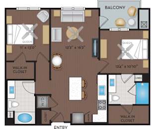 Joule La Floresta - Brea, CA - 22F2A Floor Plan 1037 SF