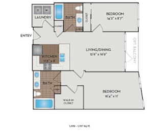 The Matisse - Portland, OR - Rousseau floor plan 1039 Sq Ft