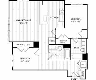 Malden Square Apartments | Malden, MA | 1045 Sq Ft Floor Plan