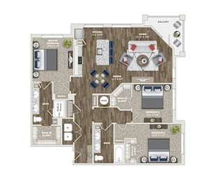 Briley Apartments - Matthews, NC - 32F1B Floor Plan