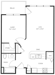 a floor plan of a bedroom apartment