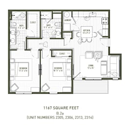 West 8th - 2bd Topaz 1167sf