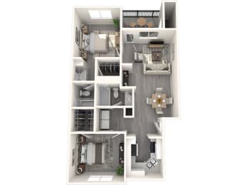 Mosaic Apartments Aqua 3D Floor Plan