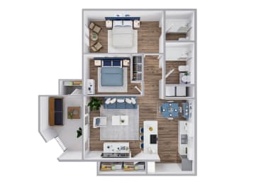 Waterleaf Apartment 3D FP - B3 Renovated