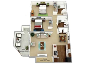 Waterleaf Apartment 3D FP - B3