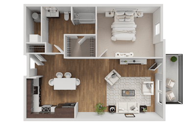 A 3D rendered image of a modern bathroom with a toilet, sink, and bathtub.