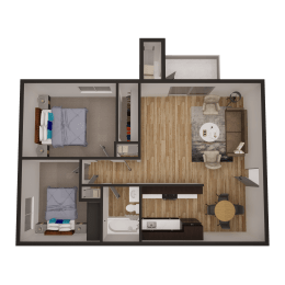 Floor Plan  a floor plan of a 2 bedroom apartment
