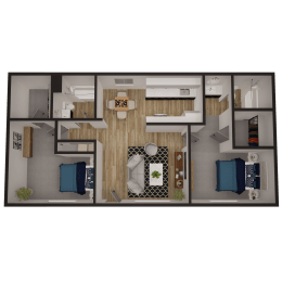 a floor plan of a 1 bedroom apartment