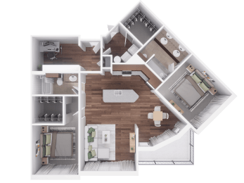 Floor Plan H - 2 Bed with Study