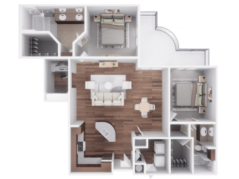  Floor Plan I - 2 Bed with Study