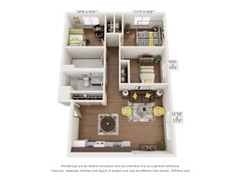  Floor Plan 3 Bedroom 50 Percent AMI