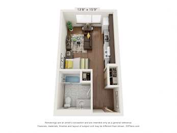  Floor Plan Studio 60 Percent AMI