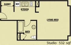 Studio 1 bath at Gilmore Apartments, Seattle, WA