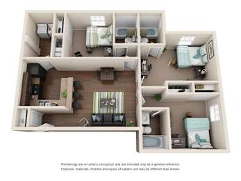  Floor Plan 3 Bed, 3 Bath