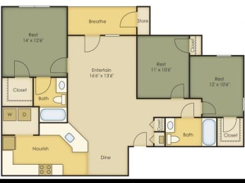  Floor Plan 3 Bed