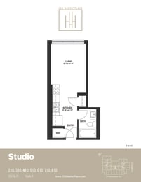 STUDIO B Floor Plan at 150 Marketplace, Ottawa, Ontario