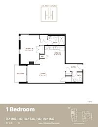 1Bc Floor Plan at 150 Marketplace, Ontario, K2J 5R5