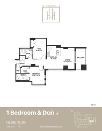 1W Floor Plan at 150 Marketplace, Ottawa, Ontario