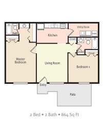 a floor plan of a bedroom apartment