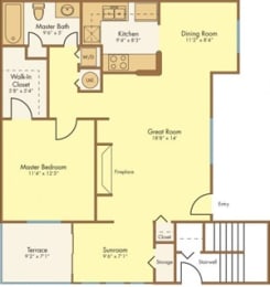 BELMONT Floor Plan at Madison Oaks Apartment Homes, LLC, Palm Harbor