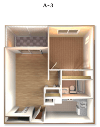 Floor Plan A-3 at DEL ORO APARTMENT HOMES, Plantation, FL