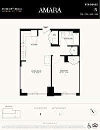 A floor plan for an apartment in Amara Residence.