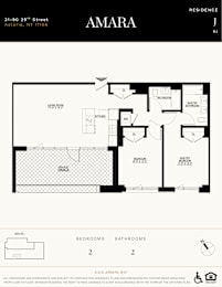 A floor plan for an apartment in Amara Residence.