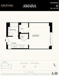 A floor plan for an apartment at Amara Residence.