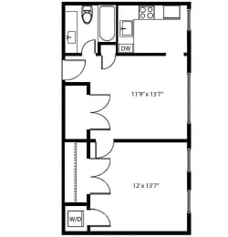 bedroom floor plan | luxury apartments in conroe tx | the mille brookhaven apartment