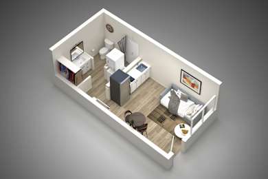 Studio 1 bath A at Presidio Palms Apartments, Tucson, 85701