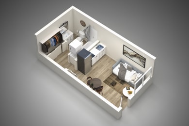 Studio 1 bath at Presidio Palms Apartments, Tucson, AZ