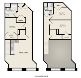 Floorplan U LOFT at American Spinning Mill, Greenville, SC 29609