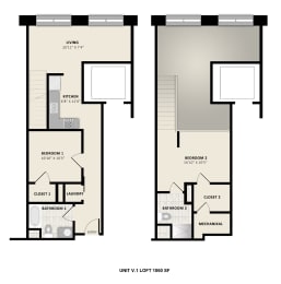 Floorplan V1 LOFT at American Spinning Mill, Greenville, 29609